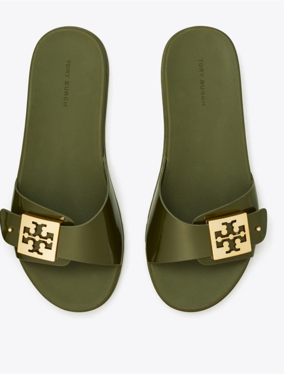 Women’s Tory Burch Buckle Slide Sandal size 8 green